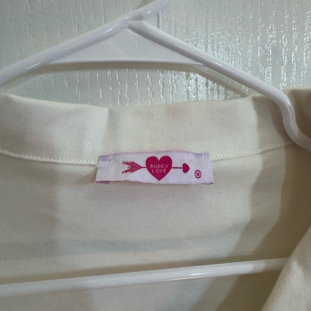 Buddy Love White Button-Up Short Sleeve Romper - Picture 2 of 4